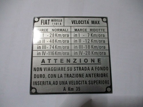Targa fiat campagnola 55 - campagnola, 51